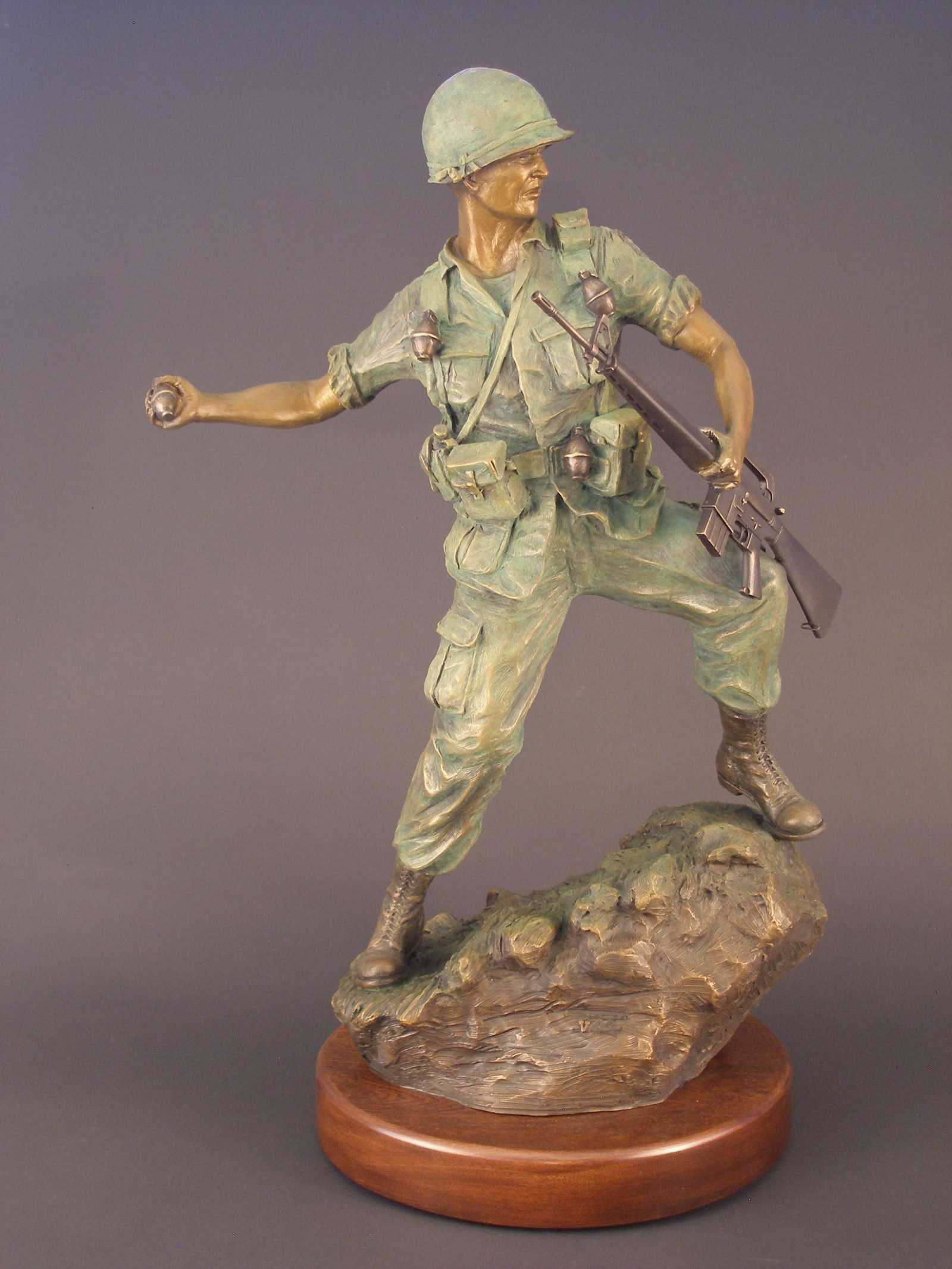 Valor - angle 1, bronze sculpture by David Paul Venell